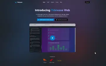Tidalwave Web screenshot, an AI coding editor in the IDE Matrix