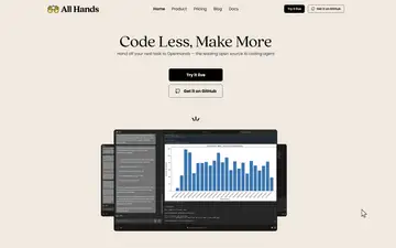 All Hands screenshot, an AI coding editor in the IDE Matrix