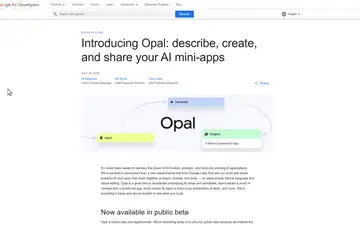 Google - Opal screenshot, an AI coding editor in the IDE Matrix