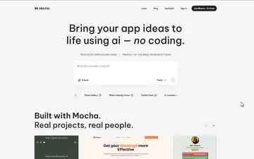 Mocha screenshot, an AI coding editor in the IDE Matrix
