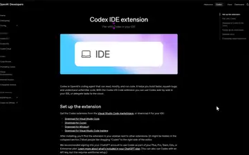 Open AI Codex screenshot, an AI coding editor in the IDE Matrix