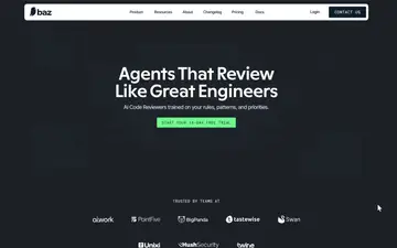 Baz.co screenshot, an AI coding editor in the IDE Matrix
