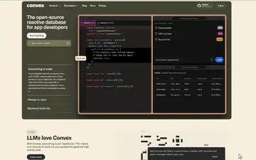 Summary of Convex screenshot, an AI coding editor in the IDE Matrix