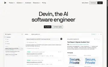 Devin screenshot, an AI coding editor in the IDE Matrix