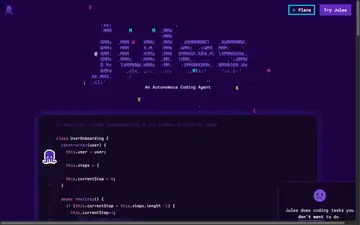 Google Jules screenshot, an AI coding editor in the IDE Matrix