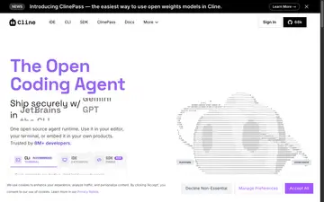 Cline screenshot, an AI coding editor in the IDE Matrix